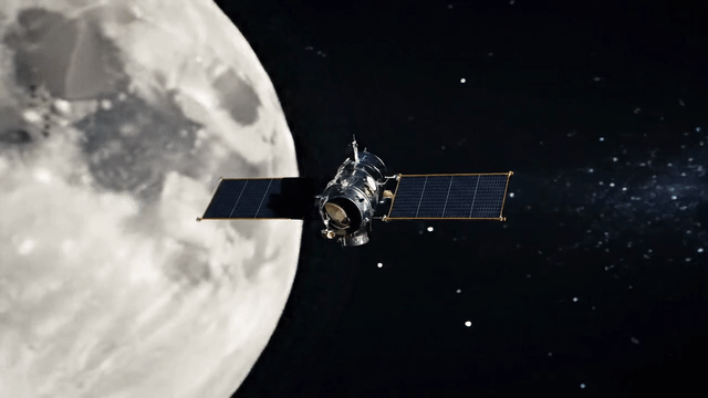 在氣氛中漂浮的衛星。