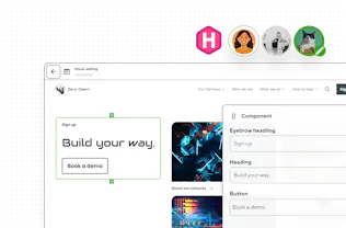 Screenshot of CloudCannon's Visual Editor and active users