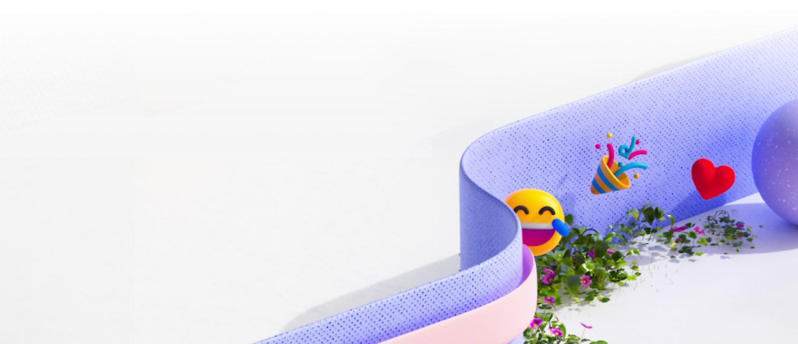 Emojis de Teams en una pantalla blanca