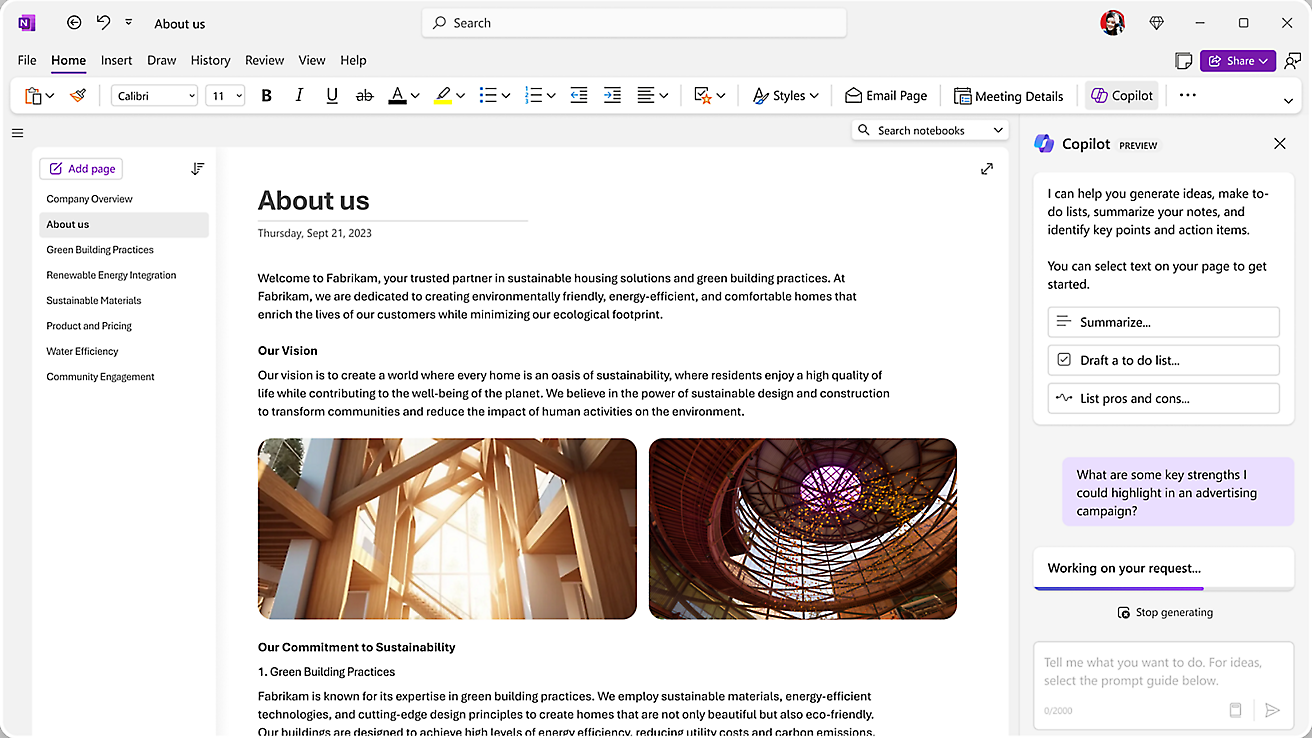 Copilot ใน OneNote