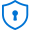 Illustrated shield with a keyhole in the centre