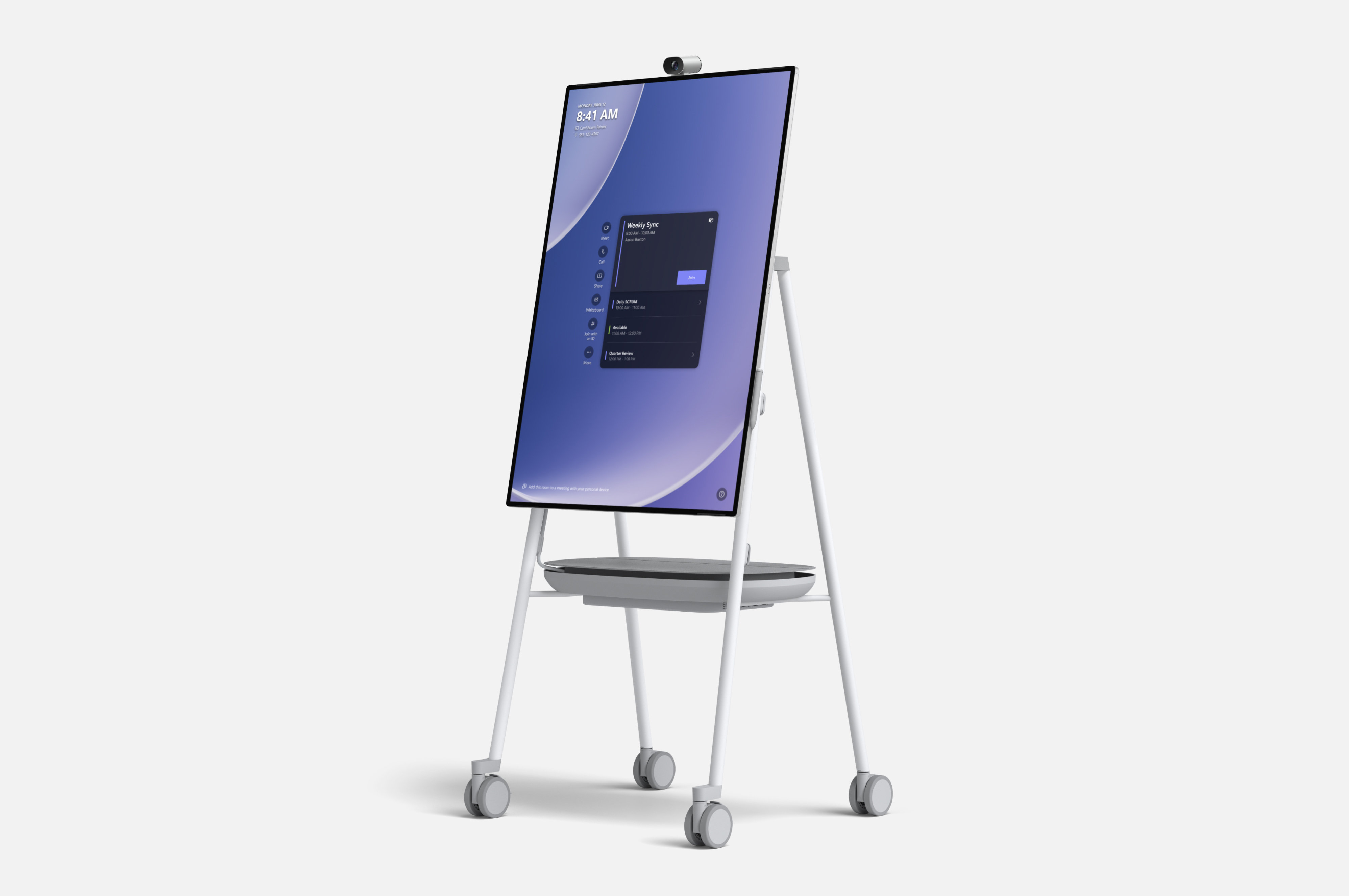 O imagine care prezintă un dispozitiv Hub pe un suport în modul portret