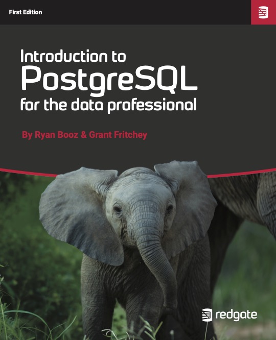 The "Introduction to PostgreSQL for the data professional" front cover