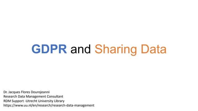 20200504_OpenAIRE Legal Policy Webinar: GDPR and Sharing Data