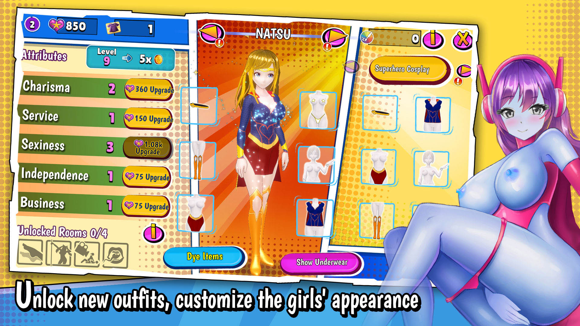Play casual Game - Kinky Cosplay Heroes on Nutaku casualGame - Kinky Cosplay Heroes