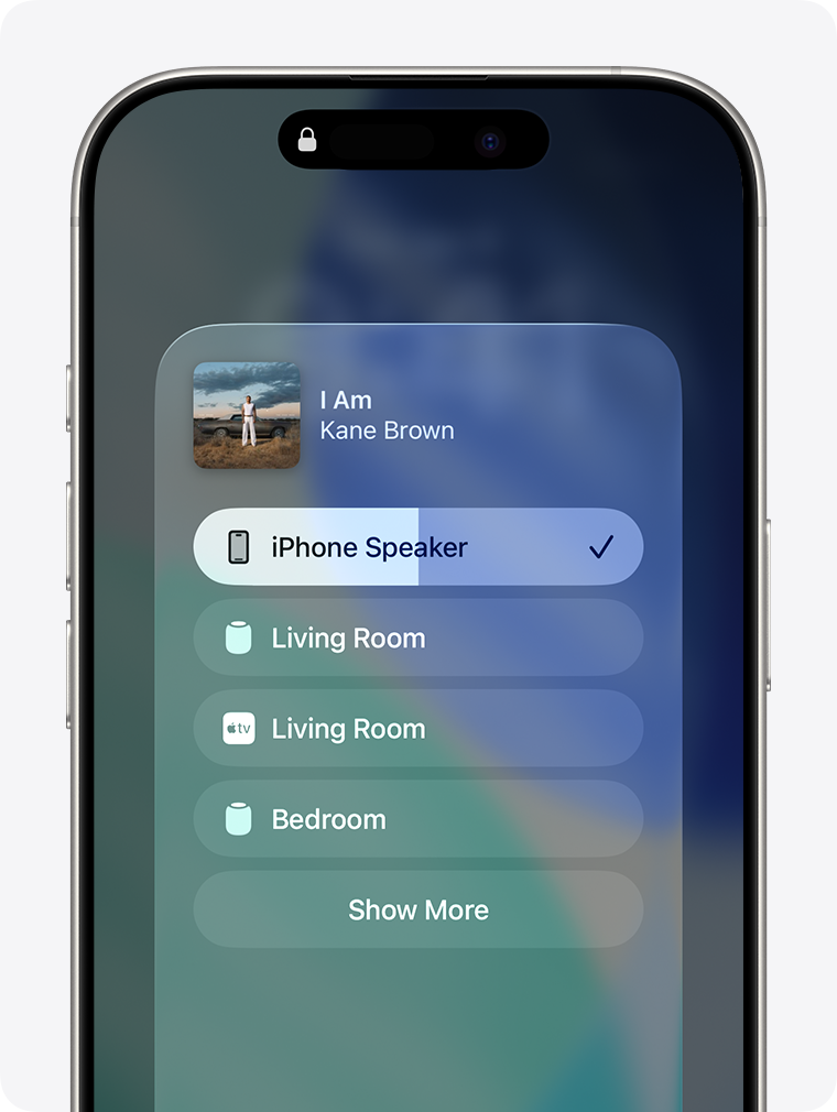 HomePod speakers and an Apple TV appear for selection.