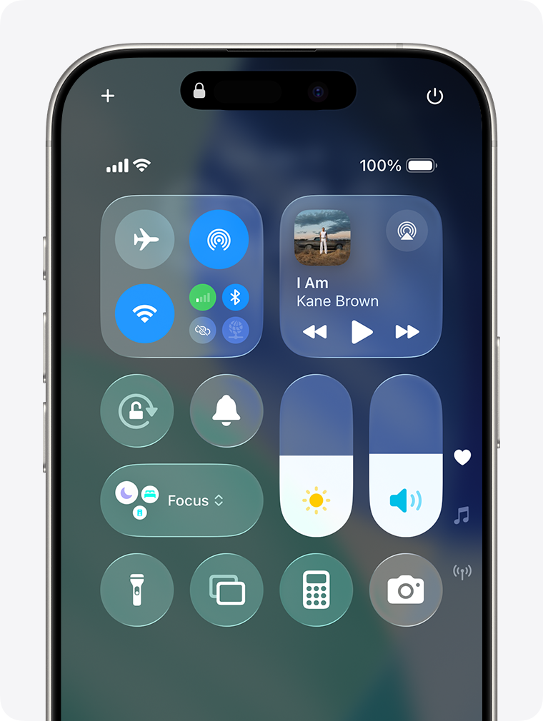 The AirPlay icon appears in a group of media playback controls.