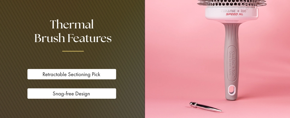 Olivia Garden Ceramic + Ion Speed XL - Extra-Long Round Thermal Hair Brush