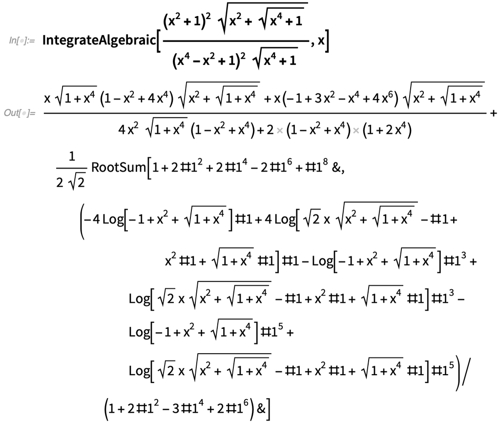 IntegrateAlgebraic