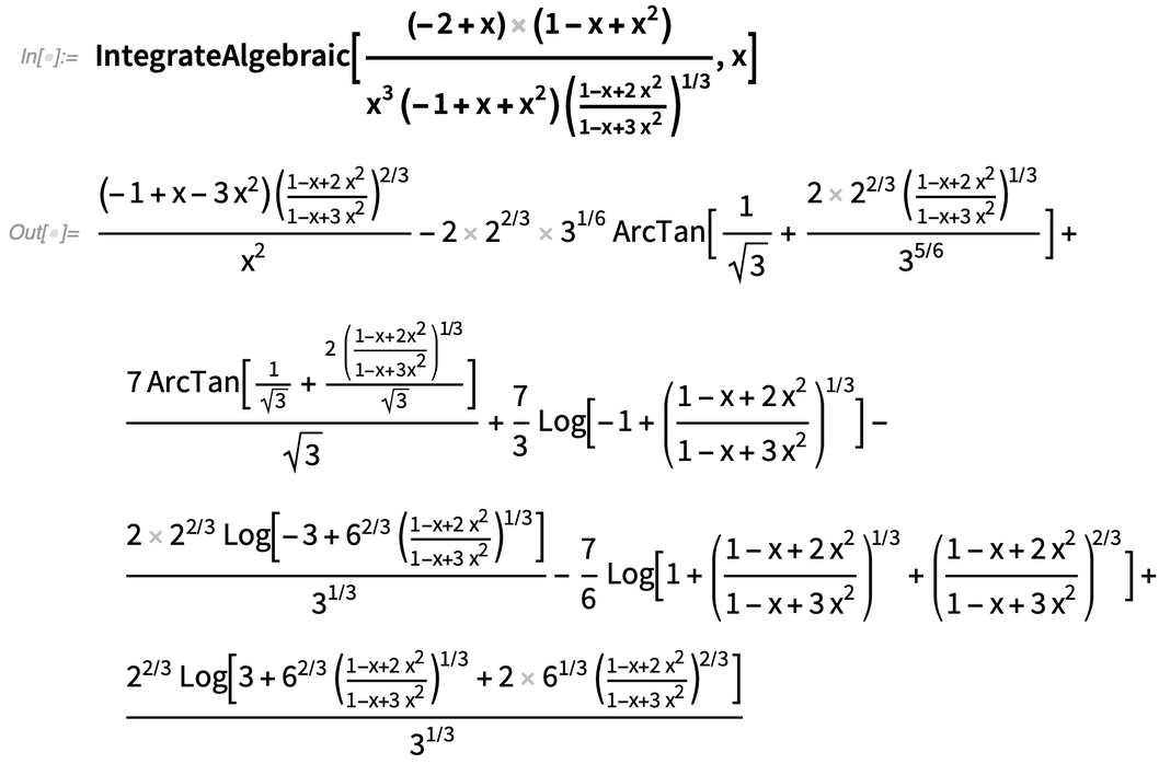 IntegrateAlgebraic