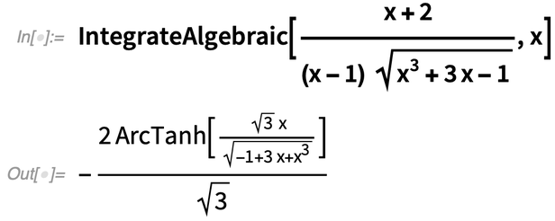 IntegrateAlgebraic