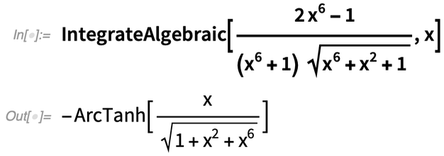 IntegrateAlgebraic