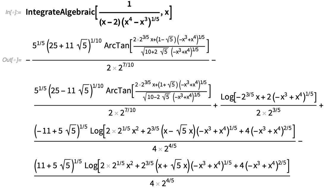 IntegrateAlgebraic