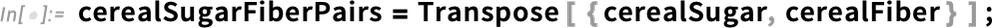 cerealSugarFiberPairs
