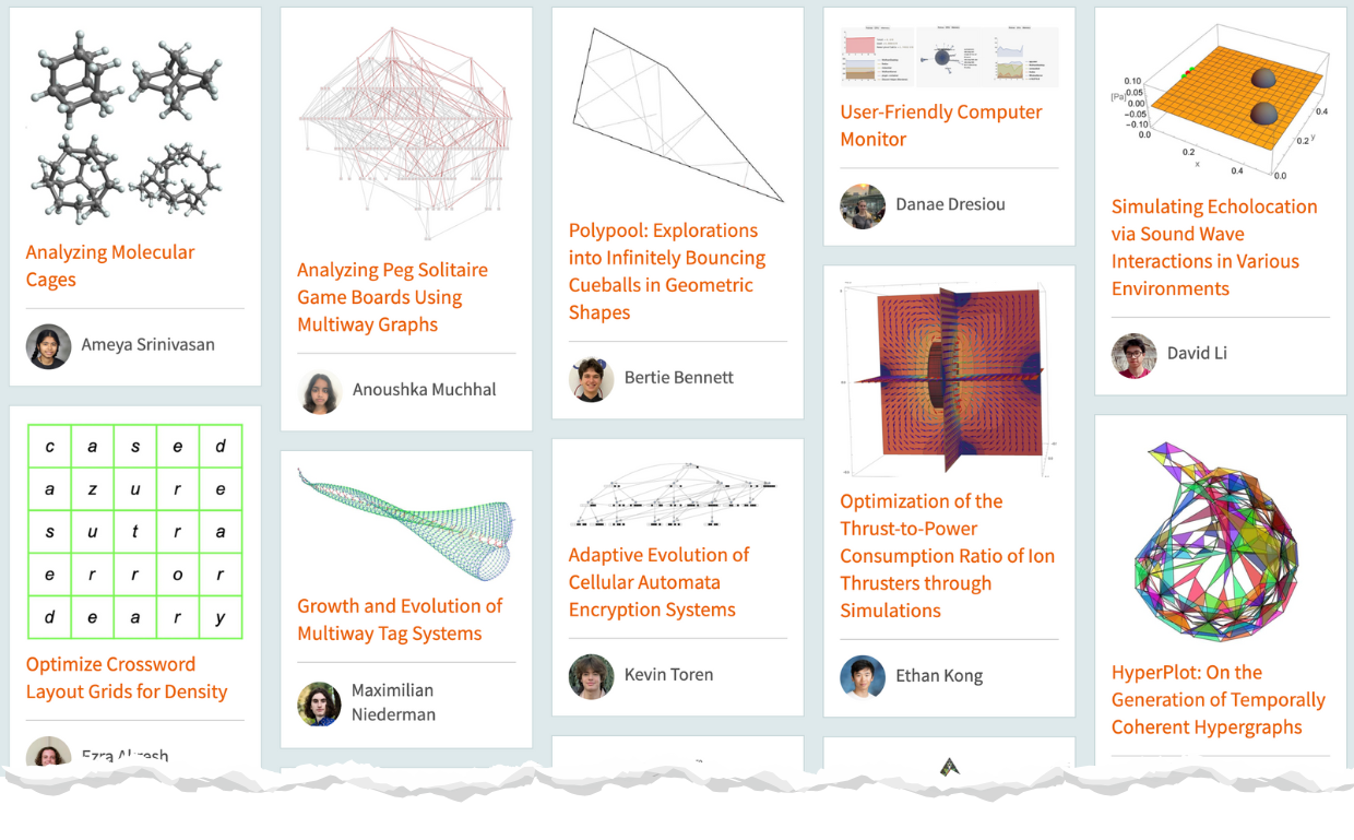 Wolfram High School Summer Research Program student projects
