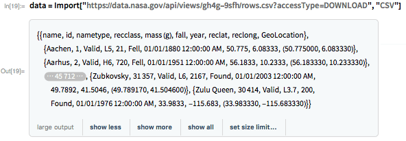 Import ["https://data.nasa.gov/api/views/gh4g-9sfh/rows.csv?accessType=\ DOWNLOAD", "CSV"]