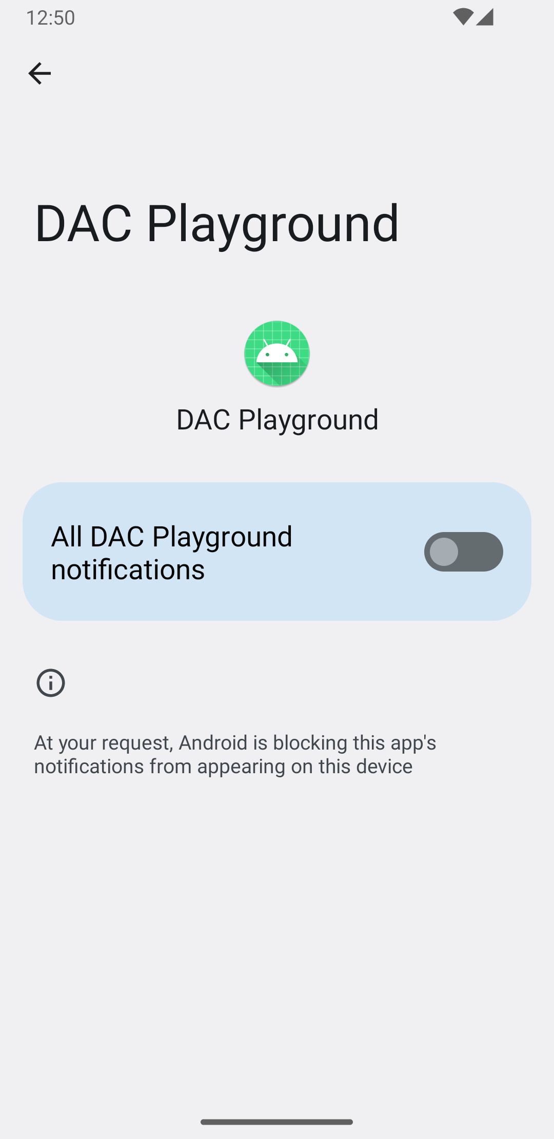 Uma imagem mostrando a tela de informações e notificações do app.