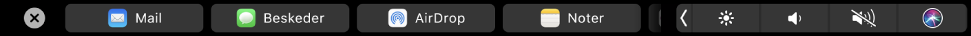 Touch Bar til Finder med delingsindstillinger.