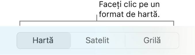 Butoanele Hartă, Satelit și Grilă.