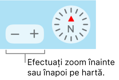 Butoane Zoom pe hartă.