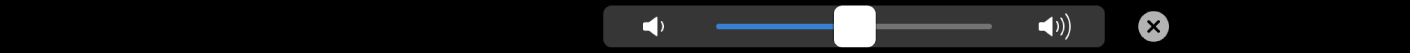 The iMovie Touch Bar showing the volume slider.