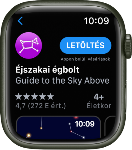 Az Apple Watch App Store appjában egy app látható.