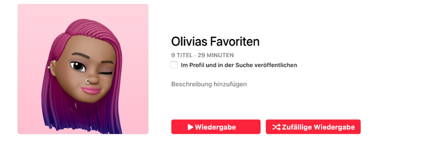 Eine Playlist mit eigenem Coverbild