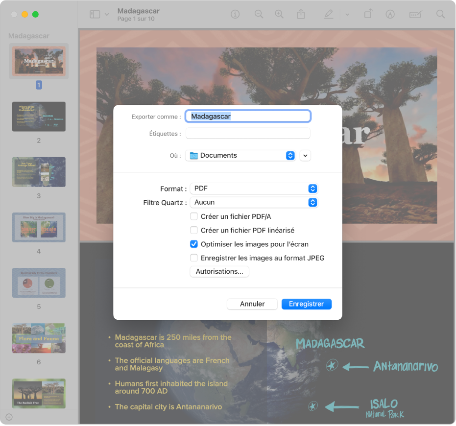 L’option « Optimiser les images pour l’écran » dans l’app Aperçu