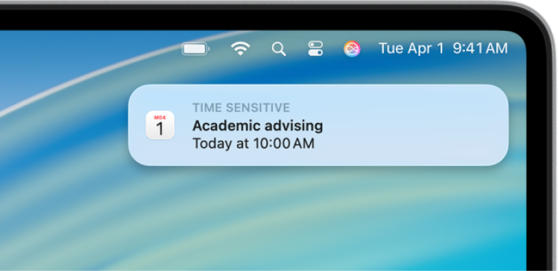 Une notification d’alerte de Calendrier.