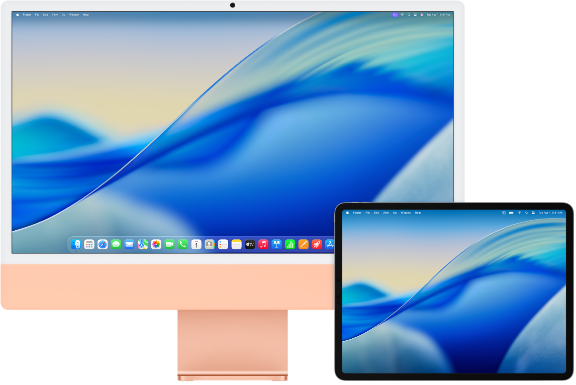 Un iMac et un iPad côte à côte.