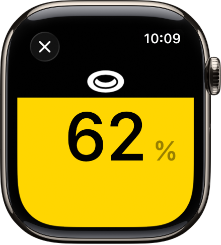 Commande pour un accessoire lumineux avec la luminosité réglée sur 62 %.