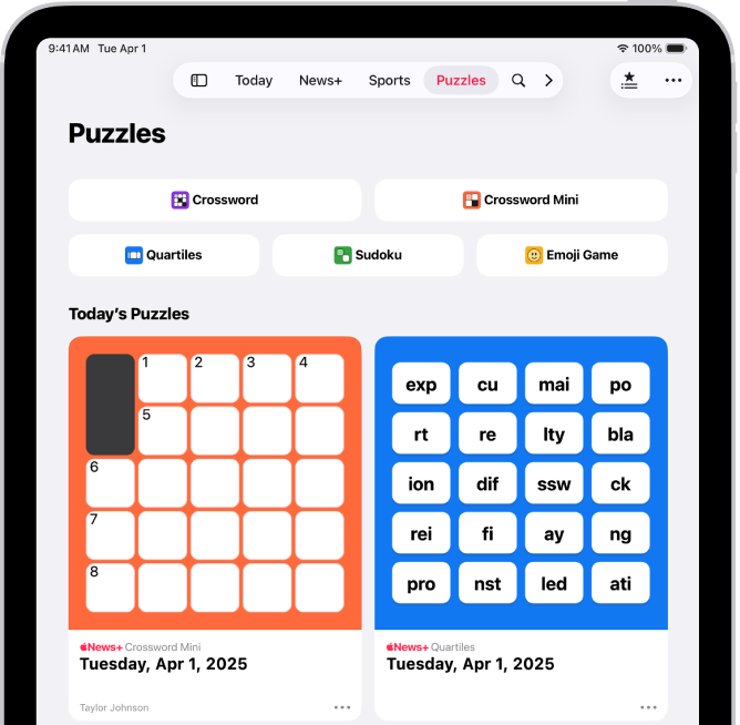 Kanál Puzzles (Hlavolamy) v apke News.