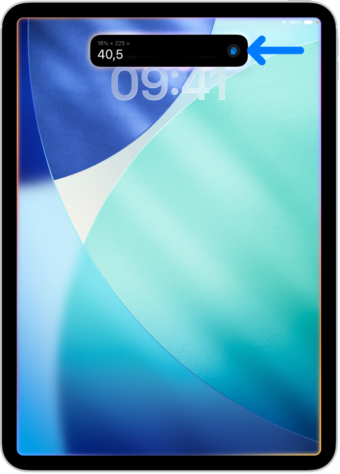 Một iPad đang hiển thị phản hồi từ Siri ở đầu màn hình dưới dạng một phép tính.