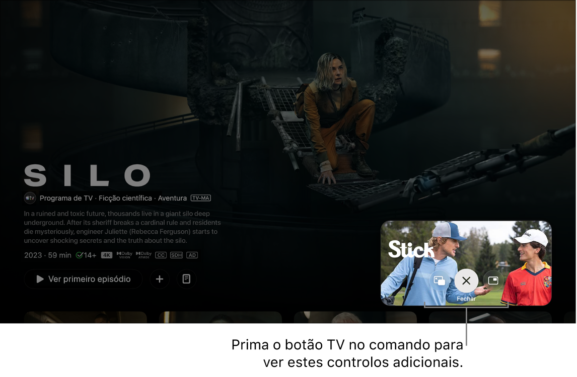 Mais controlos de picture‑in‑picture