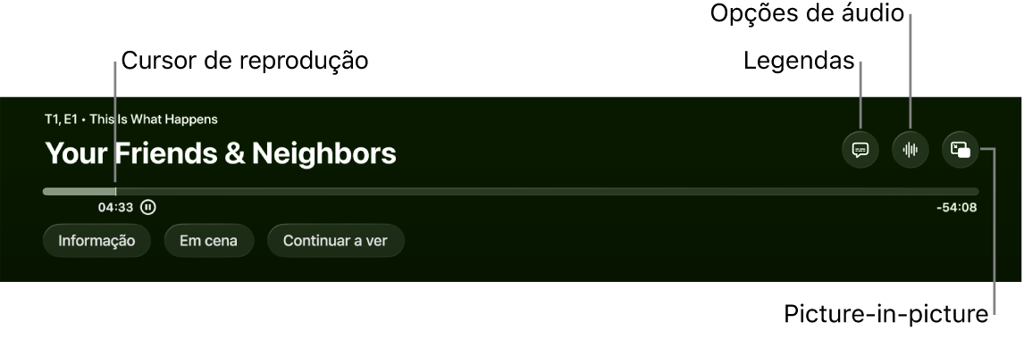 Controlos de reprodução