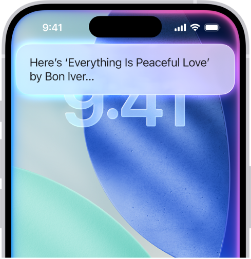 La pantalla de un iPhone mostrando una respuesta de Siri en la parte superior.
