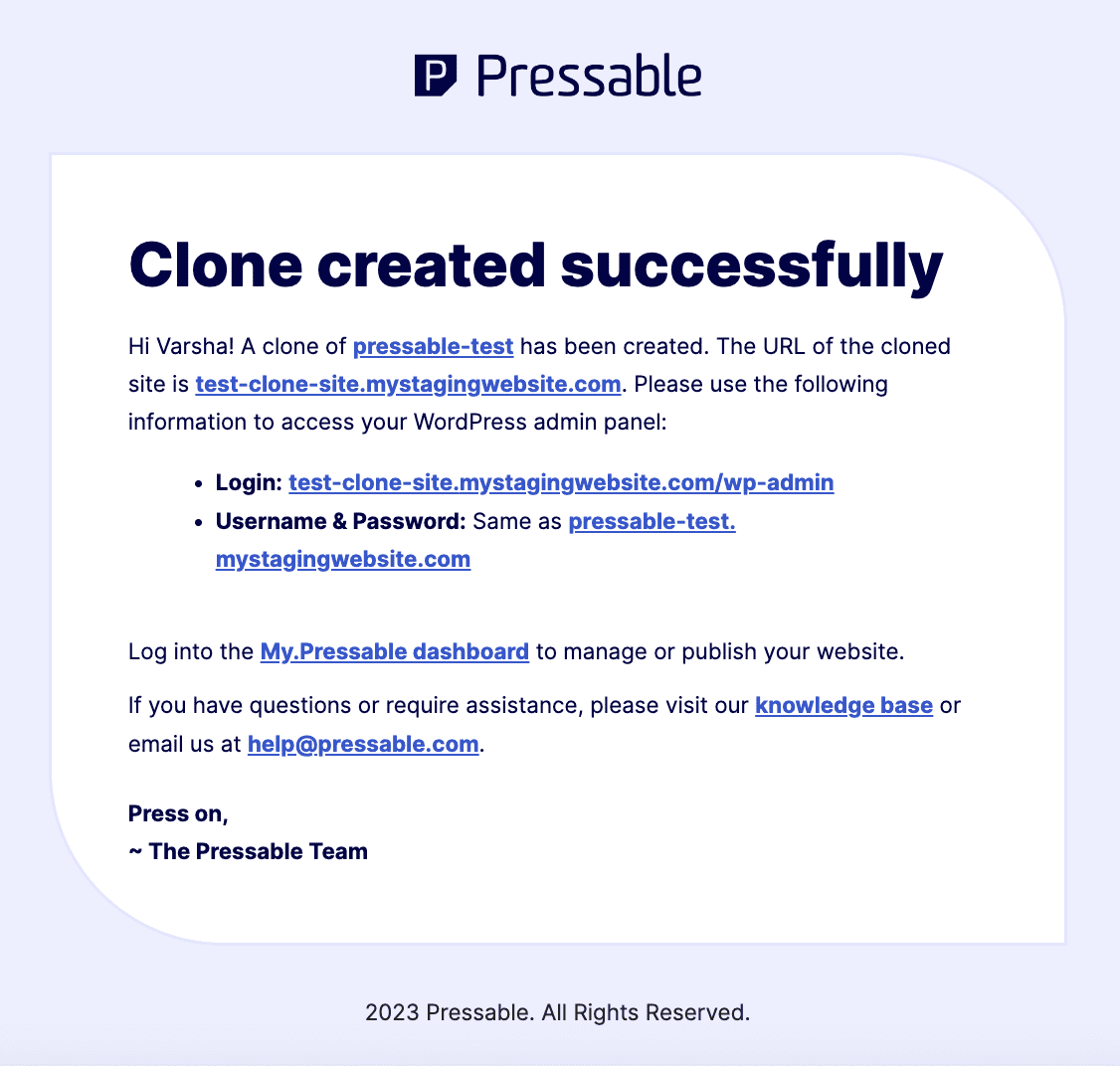 cloned site email