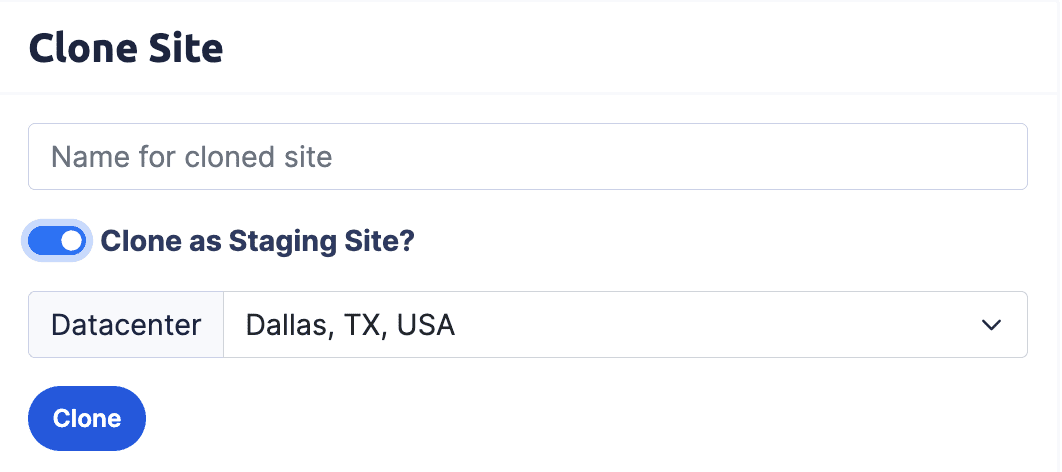 clone as staging site