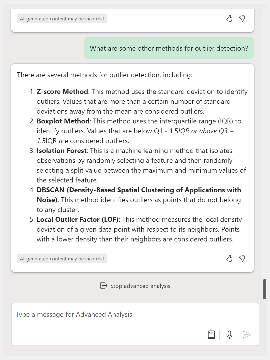Other outlier methods 