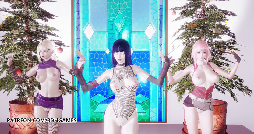 3D-Hentai Games: Dos veces - siente especial desnudo baile Ino Sakura Hinata 3D baile...