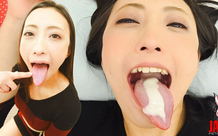 Japan Fetish Fusion: Язык, много слюны и сперма в рот Ханы Канно