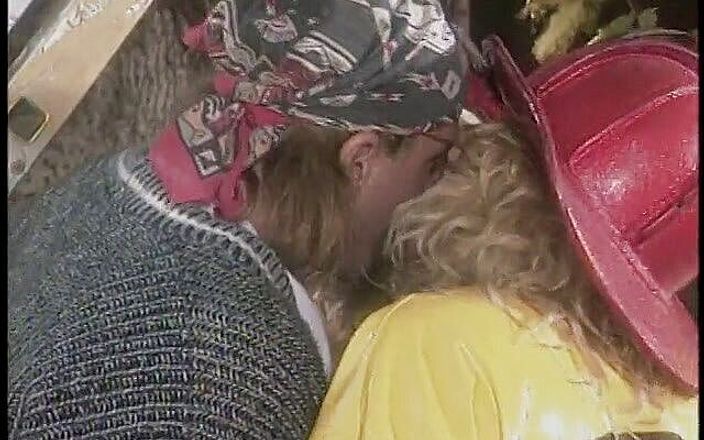 Threeway Entertainment: Blonde firefighters with big tits get fucked by an old...