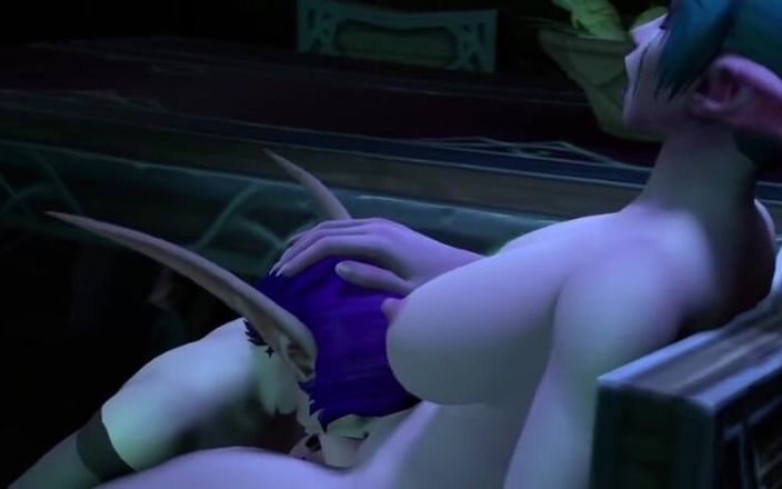 Velvixian3Futanari: Ночной эльф Фута отсосал эльфа-ловушка - фута-шмель