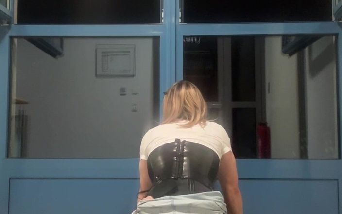 SissyDaniella: Sissy Fucking BBC Dildo in Stairwell
