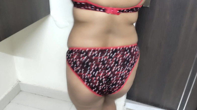 Desi Angel: My aunty shows her red panties and bra and teaches...