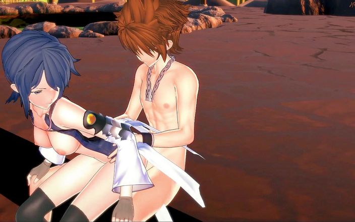 Hentai_Smash: Аква делает Сора минет перед трахом раком, позволяет ему кончить в ее киску - Королевство Червей хентай.