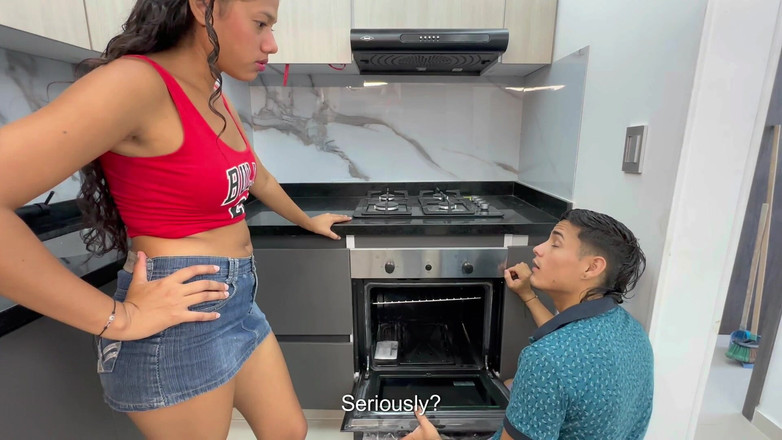 SOFIAYRIKY: My Shy Stepsister Gets Stuck in the Kitchen Oven and...