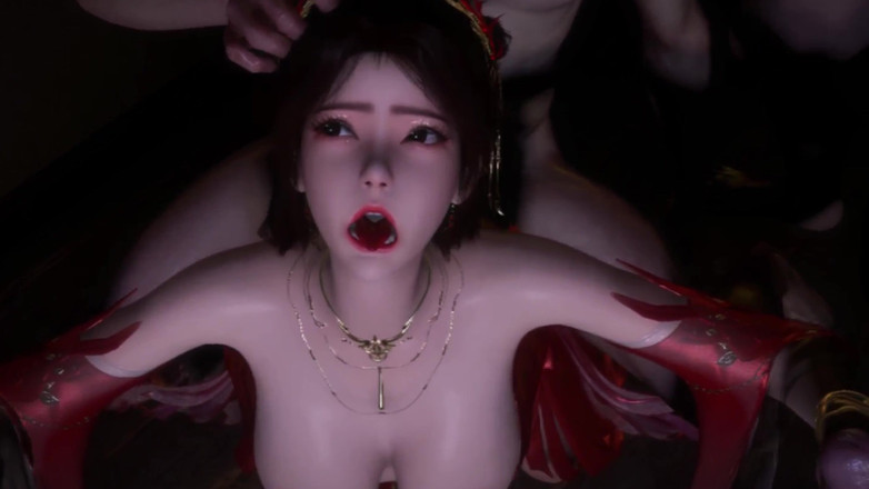 Why fuck so hard: 3D Big Boobs Slut Have Her First Time Gangbang Sex