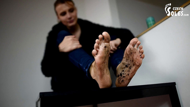 Czech Soles - foot fetish content: Sofie's feet are so dirty from walking barefoot