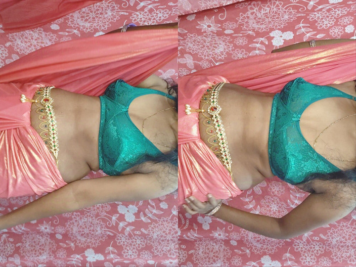 Suryasushma: India caliente bhabhiji vistiendo sari rosa en el dormitorio